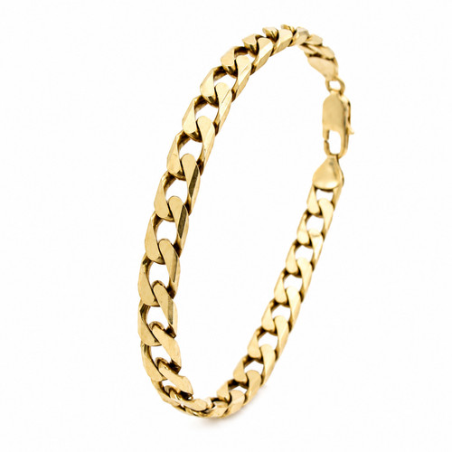 Gold curb bracelet yellow - curb,