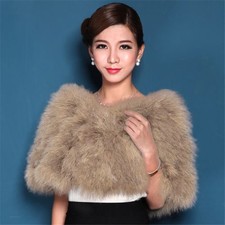 Wedding Stole 8Color Shawl Cape Ostrich Feather Solid Women Bridal Wrap Fur