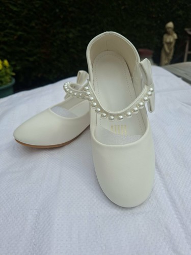Girls cream bridesmaids shoes - girls,