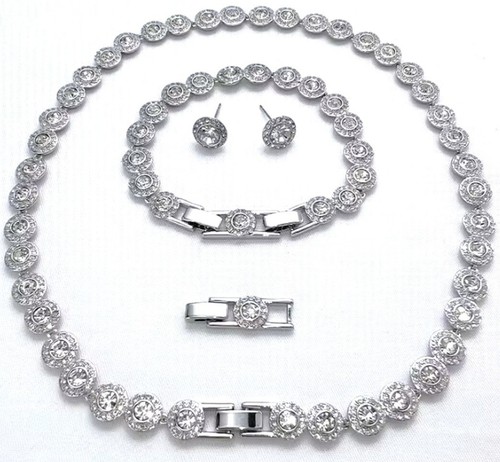 Tennis necklace earrings - tennis,