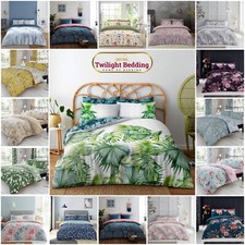 REVERSIBLE FLORAL DUVET Quilt Cover Bedding with Pillowcase Set Double King Size