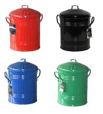 13L Litre Galvanised Metal Bin Rubbish Waste Dustbin Animal Feed Storage trash
