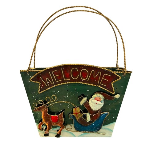 Metal santa wall - metal, pocket