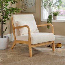 Boucle Wooden Armchair Teddy