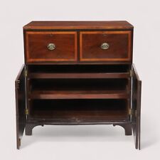 Antique Low Georgian Mahogany Linen Press 2 Drawers 2 Drawers FREE UK Delivery
