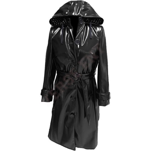Women pvc leather trench - women's,