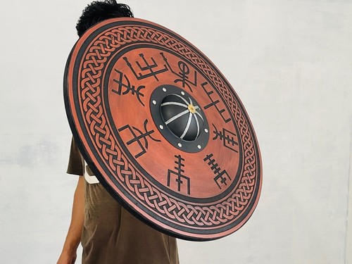 Handmade wooden viking shield - wooden,