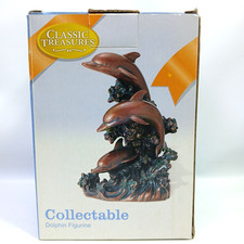 Three Dolphins Breaching Jumping Waves Ocean Dolphin Figurine Classic Treasures