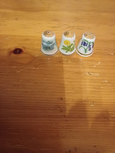 3no ceramic china thimbles - ceramic,