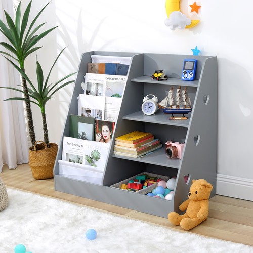 Tier kids wooden bookshelf - 4-tier,