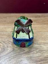 MARUTOMO WARE WINDMILL PRESERVE JAM HONEY POT 3" (8cm) HAND PAINTED VINTAGE