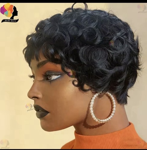 Curly pixie wig human - pixie,