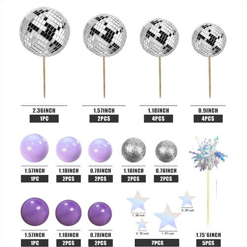 Purple disco ball mirror - purple,