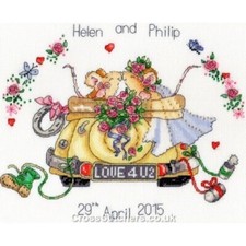 Just Married - Margaret Sherry Designs -  Wedding Sampler Cross Stitch Kit from 