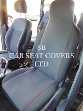 i - TO FIT A RENAULT TWIZY CAR, SEAT COVERS, GREY/RED PIPING, 2 FRONTS