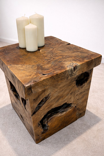 Handcrafted solid teak root - solid,