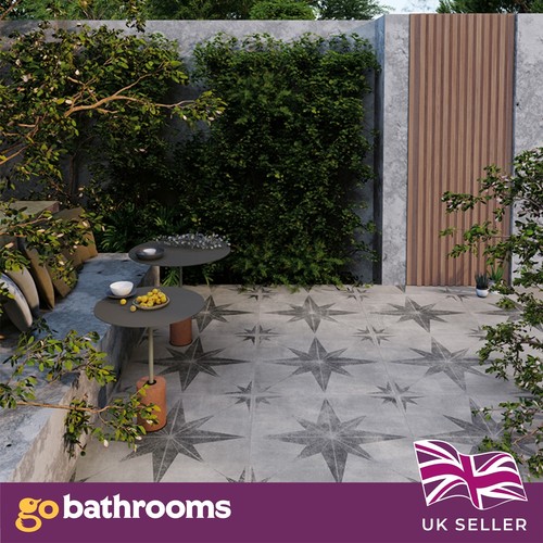 Black porcelain paving slabs - porcelain,