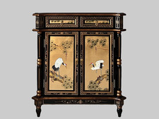 Chinese Hand Painted Gold Leaf Cabinet, Oriental Hand Made Furniture