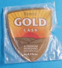 TETLEY'S brewery GOLD CASK pump clip real ale beer badge front NEW Yorkshire