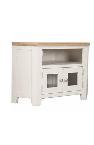 Oak corner unit solid glass - oak,