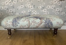 A new footstool in Laura Ashley Belvedere Duck Egg  fabric