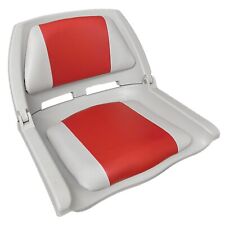 Folding Boat Seat Padded Marine Vinyl Grey & Red Yacht Yishing Rib Speedboat