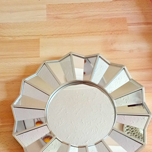 Silver sunburst wall mirror - silver,
