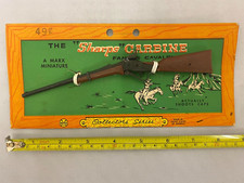 Sharps Carbine Rifle Vintage Marx Miniature Toy Cap Gun - Original CARD 7" Long