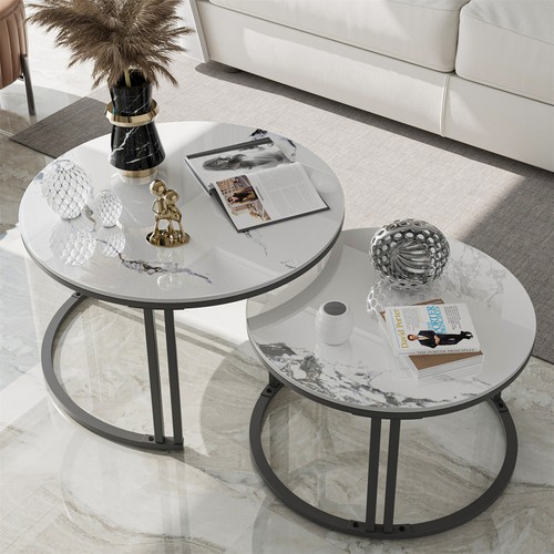 Round nesting coffee table - nesting,