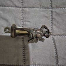 RARE ANTIQUE 19th CENTURY BRASS DOOR KNOCKER OF A FOOT SOLDIER WITH GREAT PATINA