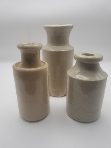 Vintage stoneware glazed ink - glazed,
