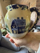 Roseville Spongeware Ohio Alpine Pottery Farm House pitcher