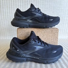 Brooks Adrenaline GTS 23 Running Shoes Womens Size 6.5 B Triple Black Sneakers