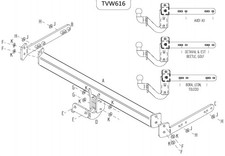 Towtrust Fixed Flange Towbar For Volkswagen Golf Hatchback 1998 To 2004