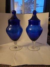 Pair of Vintage Cobalt Blue