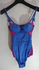 Agent Provocateur Blue Silky Bustier Corset/Bodysuit with Lace, Size 34C