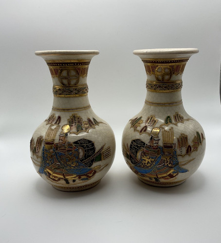 Pair japanese satsuma vase - pair,