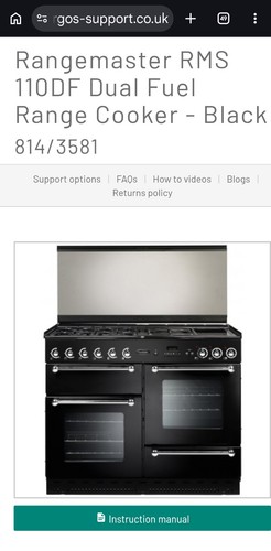 Rangemaster freestanding 110cm - rangemaster,