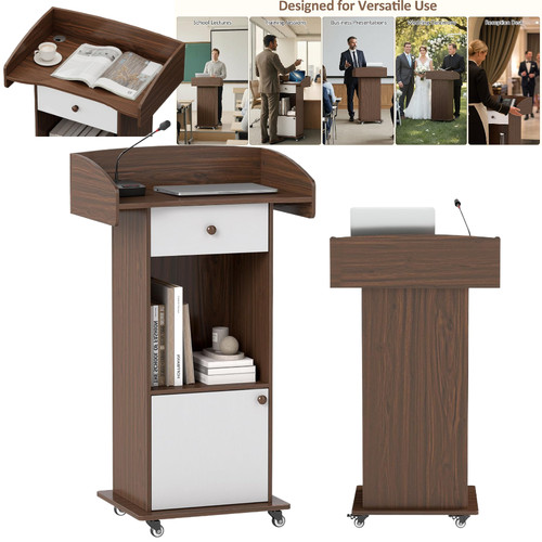 Podium stand with - stand, wheels