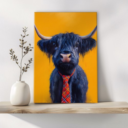 Highland cow canvas - highland,