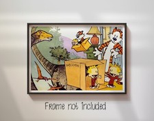 Calvin and Hobbes Dinosaur - High Quality Poster