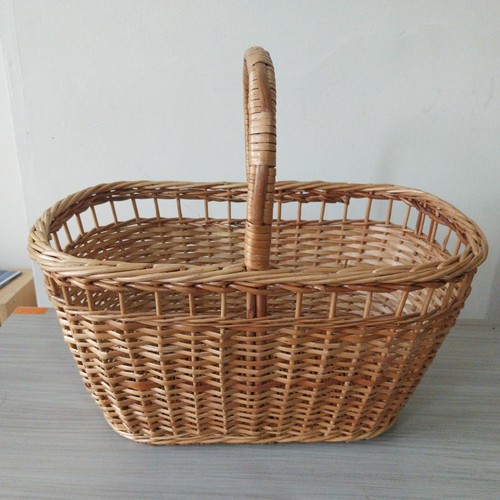 Vintage wicker shopping basket - wicker,