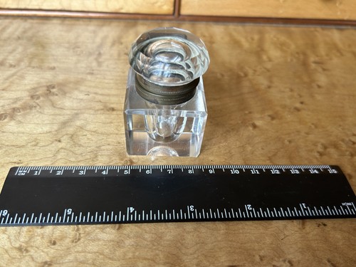 Antique glass inkwell - antique,