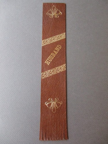 Leather bookmark husband - bookmark,