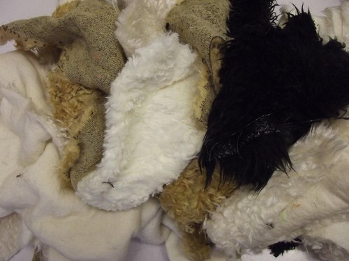 Assorted curly faux - fur, fabric
