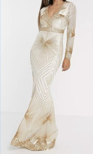 New womens white evening gown - new,