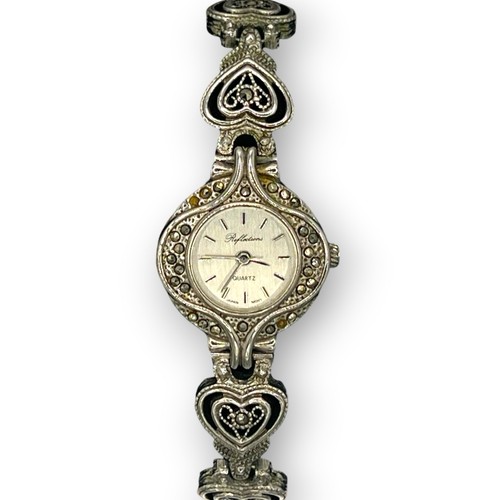 Vintage heart link bracelet - link,
