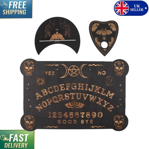 Wooden black ouija board set - wooden,