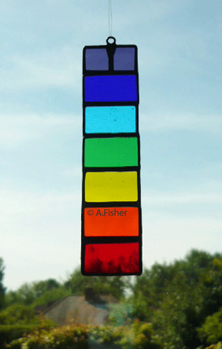 Stained glass rainbow stick - glass, stick'