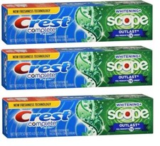 Crest Whitening + Scope with Tartar Protection Toothpaste 4 Oz X 3 Packs